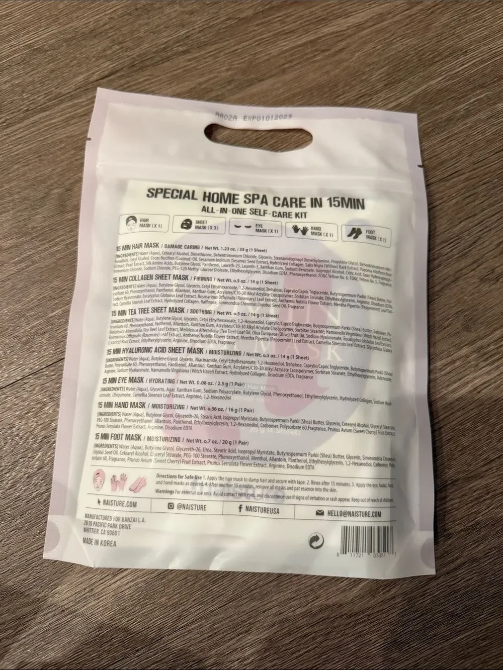 Korean Beauty 15 Min Pamper Me Kit - Pink Self-Care Set